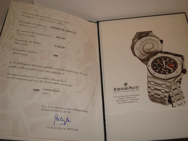 Audemars Piguet Alingui America´s Cup "SOLD" Audemars Piguet Alingui America´s Cup "SOLD"