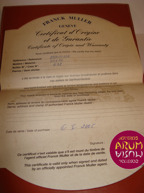 Franck Muller Casablanca 10th Aniversario "SOLD" Franck Muller Casablanca 10th Aniversario "SOLD"