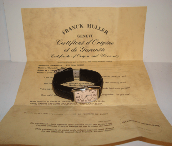 Franck Muller Casablanca "SOLD" Franck Muller Casablanca "SOLD"