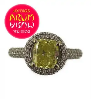 White Gold Ring with Yellow Brilliant 1.53 ct. RAJ246
