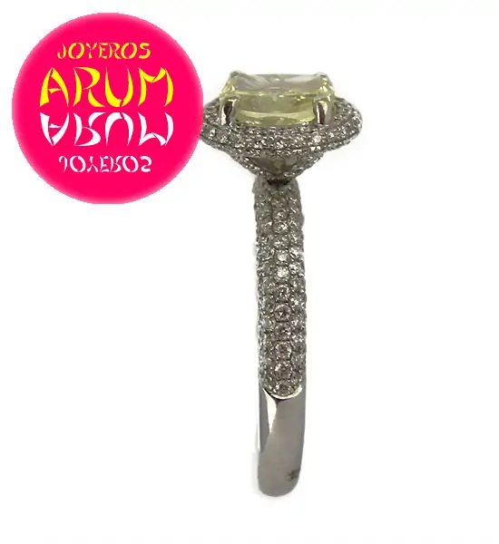 White Gold Ring with Yellow Brilliant 1.53 ct. RAJ246