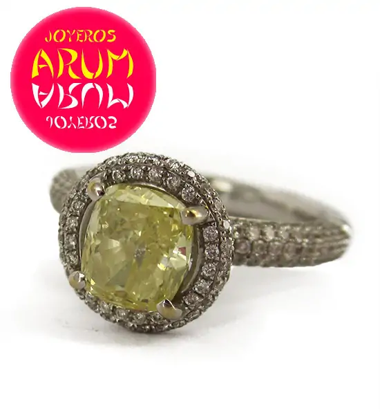 White Gold Ring with Yellow Brilliant 1.53 ct. RAJ246