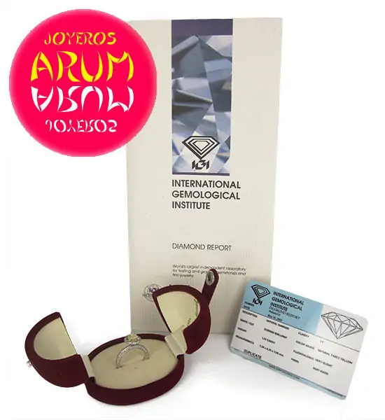 White Gold Ring with Yellow Brilliant 1.53 ct. RAJ246