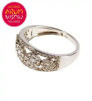 White Gold Ring with 5 Flowers with Brilliants 0.76 cts RAJ368