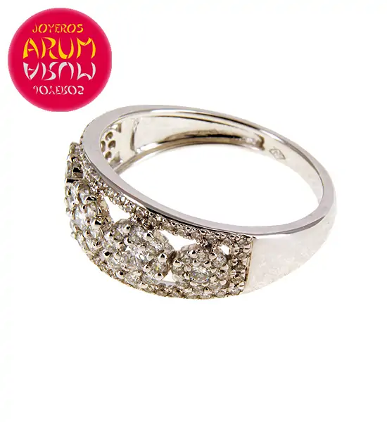 White Gold Ring with 5 Flowers with Brilliants 0.76 cts RAJ368