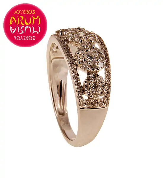 White Gold Ring with 5 Flowers with Brilliants 0.76 cts RAJ368