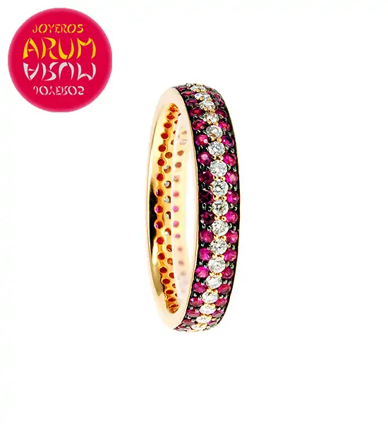 White Gold Ring Brilliants 0.45 ct & Ruby 0.65 ct RAJ385