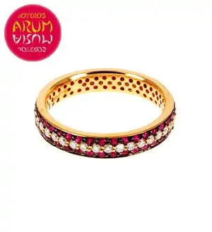 White Gold Ring Brilliants 0.45 ct & Ruby 0.65 ct RAJ385