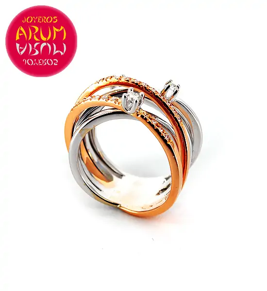 Gold Ring with Brilliants 0.24 & 0.11 qts. RAJ388