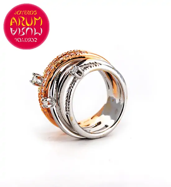 Gold Ring with Brilliants 0.24 & 0.11 qts. RAJ388