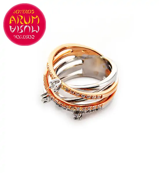 Gold Ring with Brilliants 0.24 & 0.11 qts. RAJ388