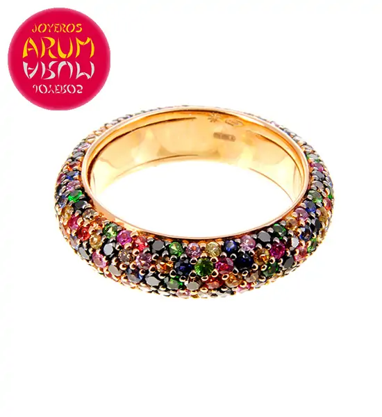 Rose Gold Ring with Brilliants 0,39 qts. and Stones 1,27 cts. RA