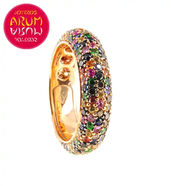 Rose Gold Ring with Brilliants 0,39 qts. and Stones 1,27 cts. RA