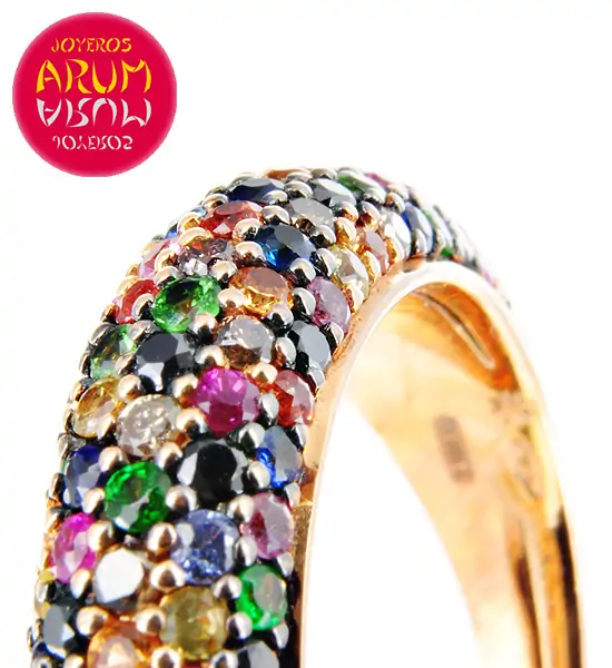 Rose Gold Ring with Brilliants 0,39 qts. and Stones 1,27 cts. RA