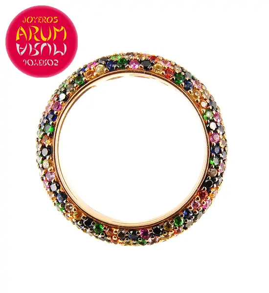 Rose Gold Ring with Brilliants 0,39 qts. and Stones 1,27 cts. RA