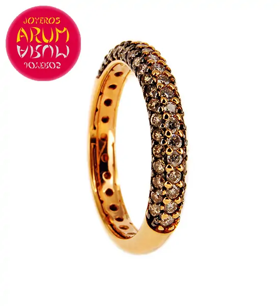 Rose Gold Ring with Brilliants 0.49 cts and 0.32 cts RAJ399 "SOL