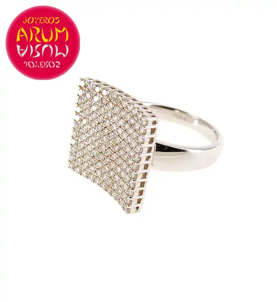 White Gold Ring with Square with Brilliants 1.33 cts RAJ402