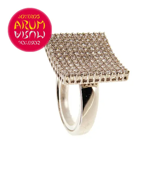 White Gold Ring with Square with Brilliants 1.33 cts RAJ402