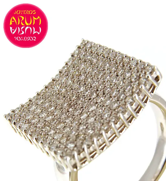 White Gold Ring with Square with Brilliants 1.33 cts RAJ402