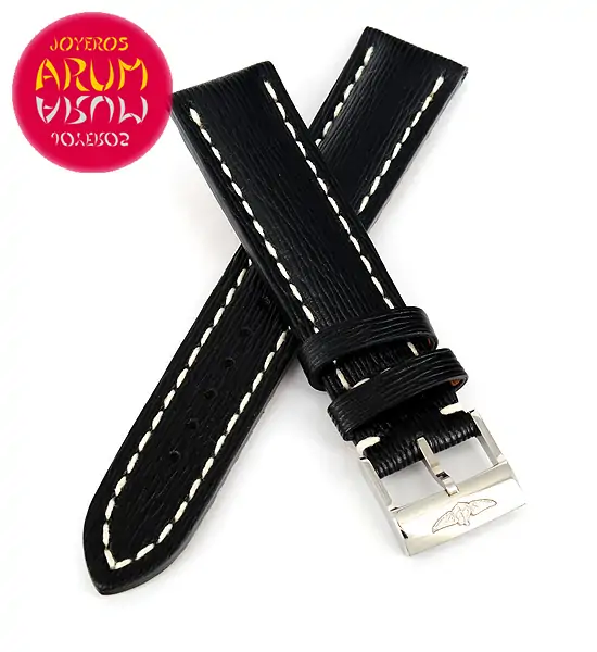 Breitling Strap Black Leather Striped 20 - 18 RAC38 "SOLD"