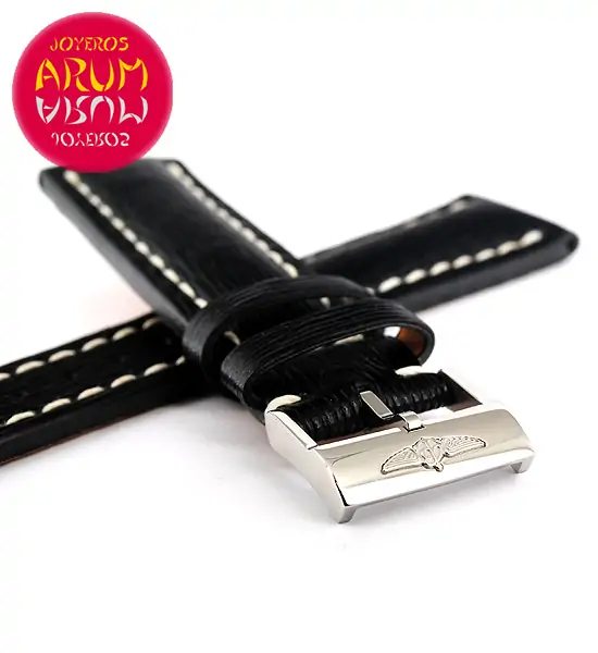 Breitling Strap Black Leather Striped 20 - 18 RAC38 "SOLD"