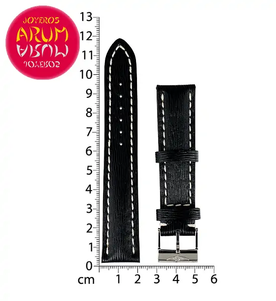 Breitling Strap Black Leather Striped 20 - 18 RAC38 "SOLD"