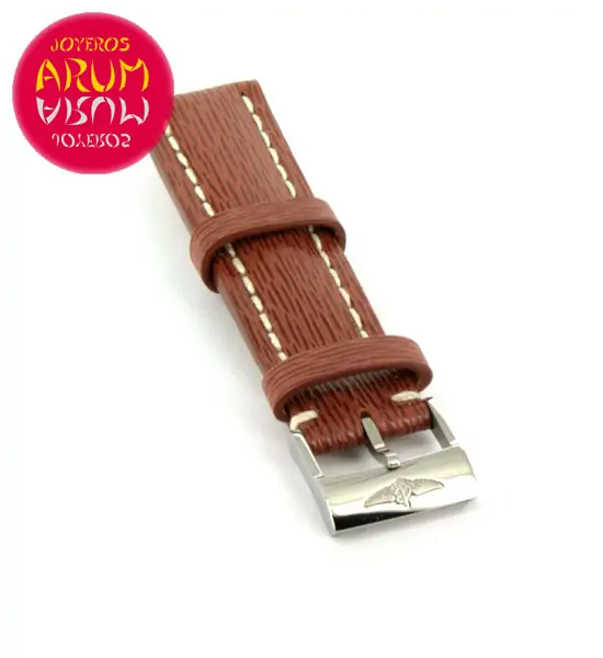 Breitling Strap Brown Striped Leather 20 - 18