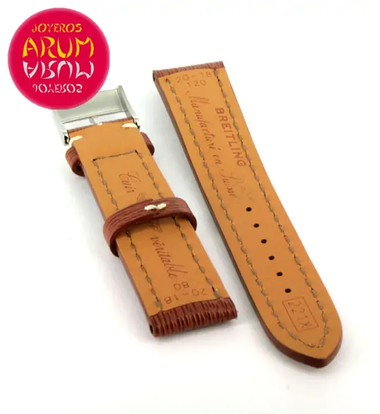 Breitling Strap Brown Striped Leather 20 - 18