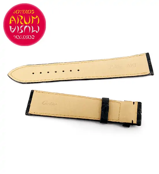 Cartier Strap Tank / Ronde Black Crocodile Leather