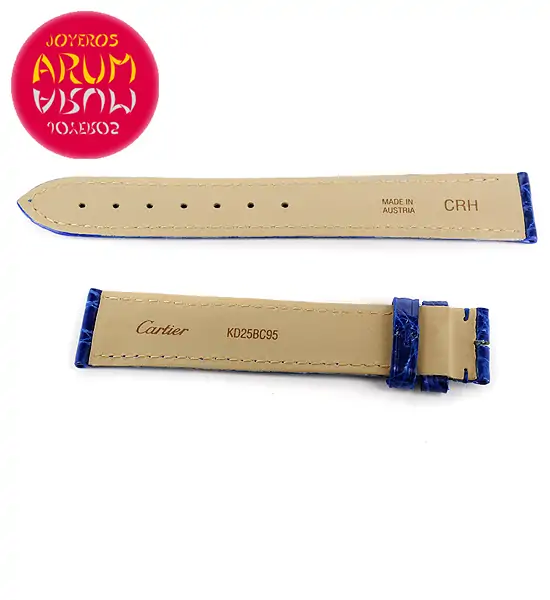 Cartier Strap Tank / Ronde Blue Crocodile Leather KD25BC95