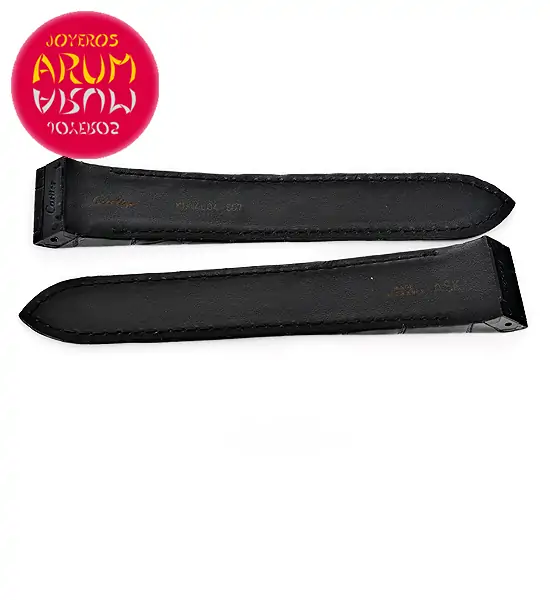 Cartier Strap Santos 100 Black Crocodile Leather 24 - 21 RAC75 "