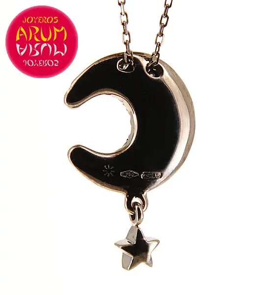 White Gold Moon Pendant with Brilliants 0.61 qts. RAJ396 White Gold Moon Pendant with Brilliants 0.61 qts. RAJ396