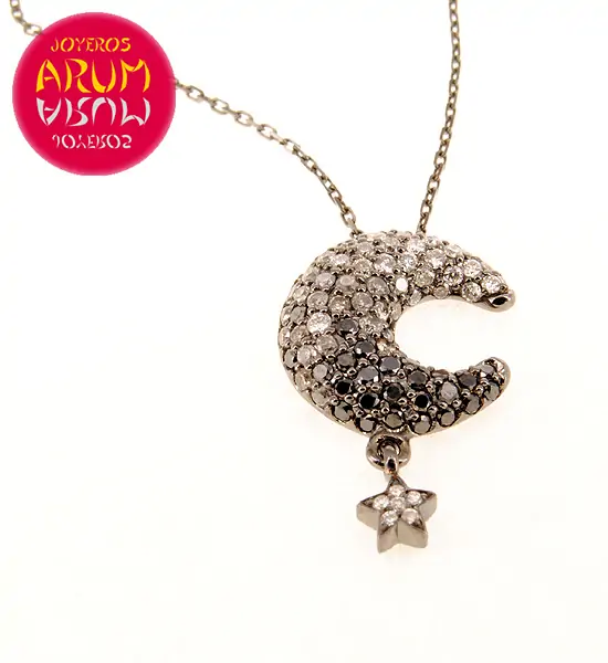 White Gold Moon Pendant with Brilliants 0.61 qts. RAJ396 White Gold Moon Pendant with Brilliants 0.61 qts. RAJ396