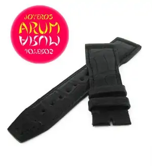 Z IWC Strap Black Cocodrile Leather Deployant 21 - 18 A59208 "SO