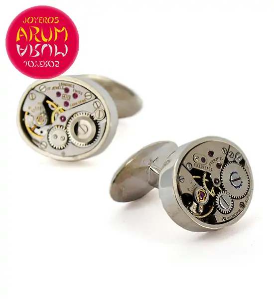 Silver Cufflinks Watch Machine RAJ334