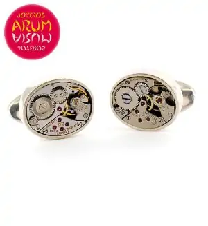 Silver Cufflinks Watch Machine RAJ334