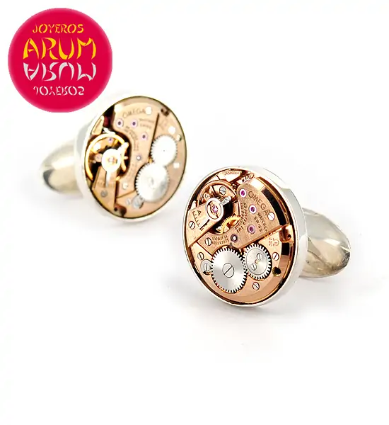 Silver Cufflinks Omega Machine RAJ335