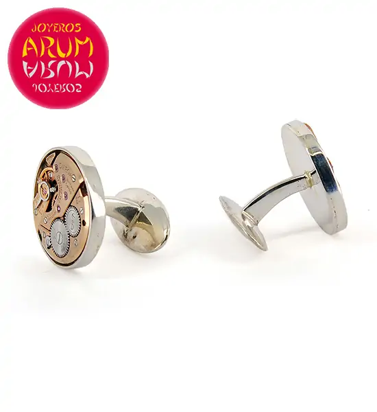 Silver Cufflinks Omega Machine RAJ335