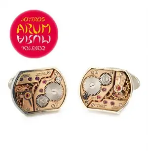 Silver Cufflinks Omega Watch Machine RAJ332 "SOLD"