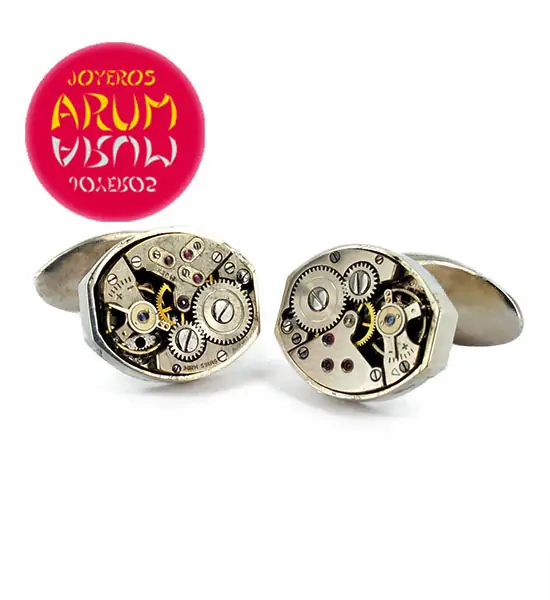 Silver Cufflinks Watch Machine RAJ333