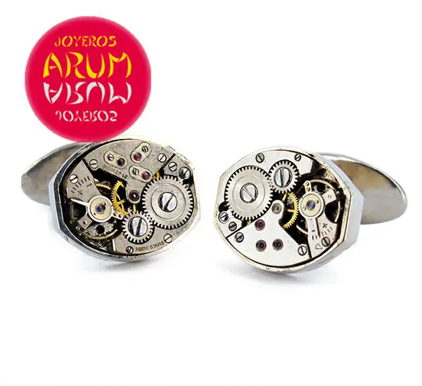 Silver Cufflinks Watch Machine RAJ333