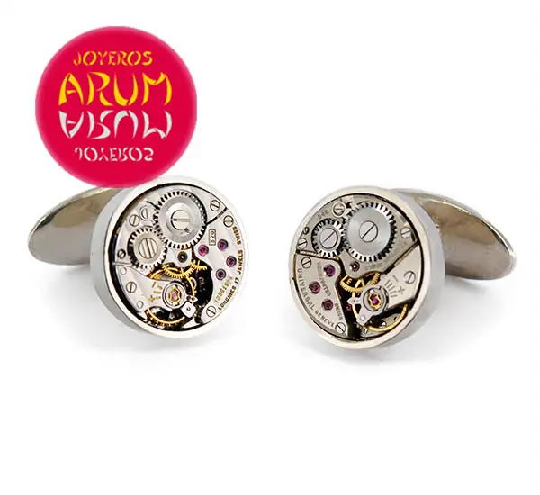 Silver Cufflinks Watch Machine RAJ336