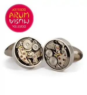 Silver Cufflinks Watch Machine RAJ337