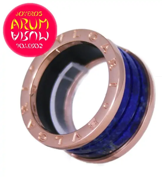 Bulgari B.Zero1 Ring Rose Gold Blue Ceramic RAJ261 "SOLD"