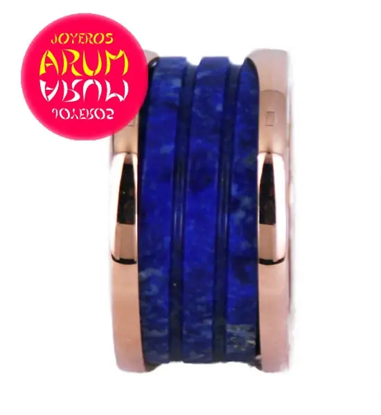 Bulgari B.Zero1 Ring Rose Gold Blue Ceramic RAJ261 "SOLD"