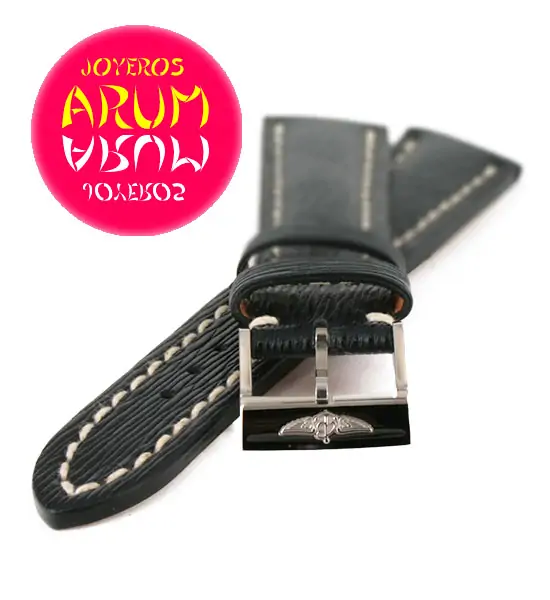 Breitling Strap Blue Striped Leather 18 - 16