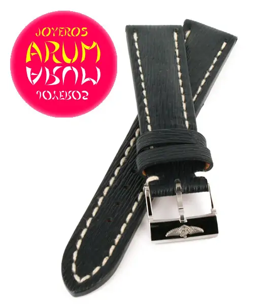 Breitling Strap Blue Striped Leather 18 - 16