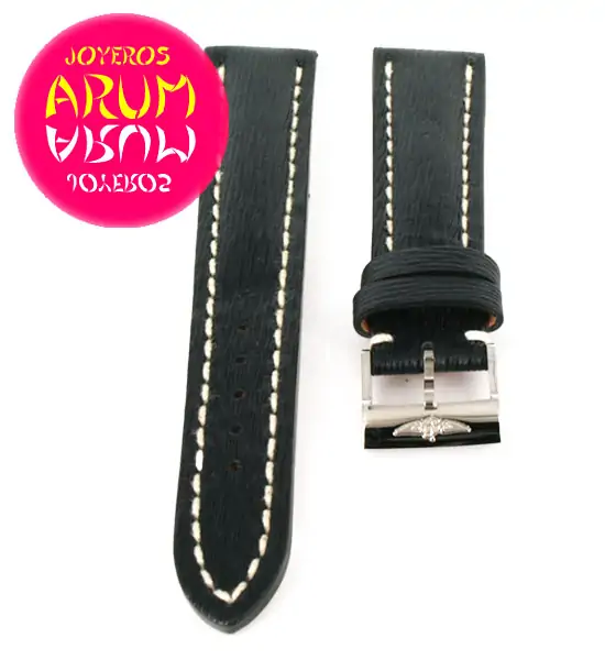 Breitling Strap Blue Striped Leather 18 - 16