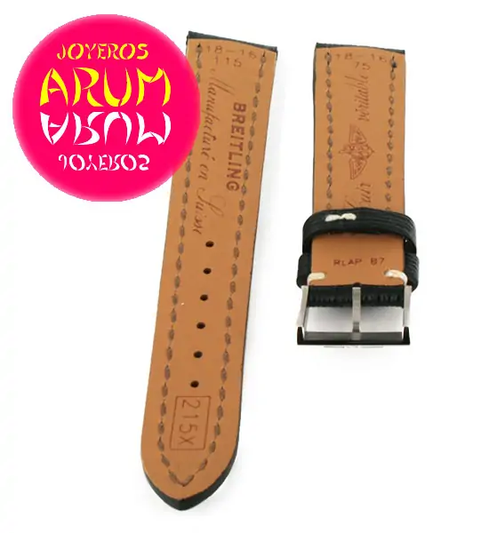 Breitling Strap Blue Striped Leather 18 - 16