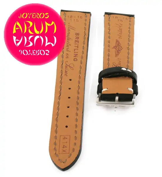 Breitling Strap Black Leather 18 - 16
